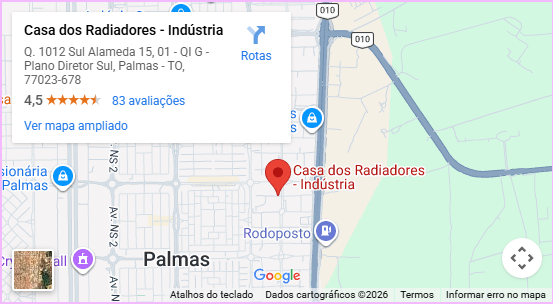 Mapa da localização da Casa dos Radiadores em Palmas