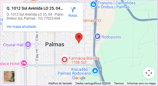 Mapa da localização da Casa dos Radiadores em Palmas